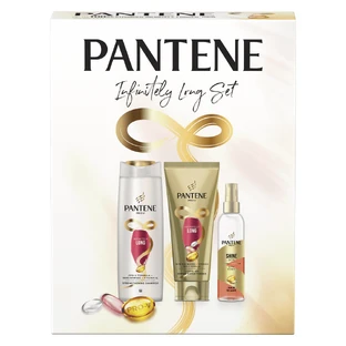 Pantene Infinite Box Set, Укрепляющий шампунь, 400 мл + Укрепляющая сыворотка, 200 мл + Спрей для увеличения объема, 150 мл