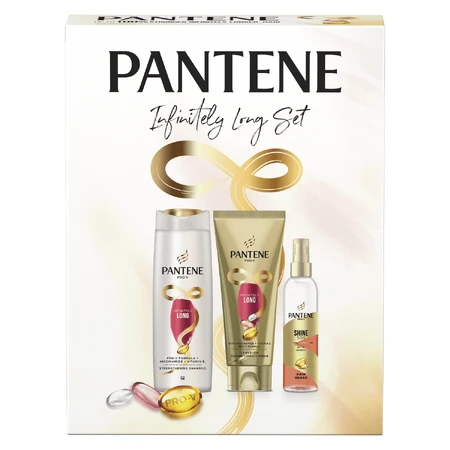 Pantene Infinite Box Set, Укрепляющий шампунь, 400 мл + Укрепляющая сыворотка, 200 мл + Спрей для увеличения объема, 150 мл: цены и характеристики