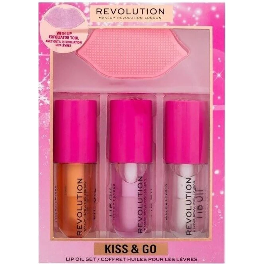 Подарунковий набір для губ Revolution, Kiss & Go Glaze Подарунковий набір для губ 1×1, подарунковий набір: ціни та характеристики