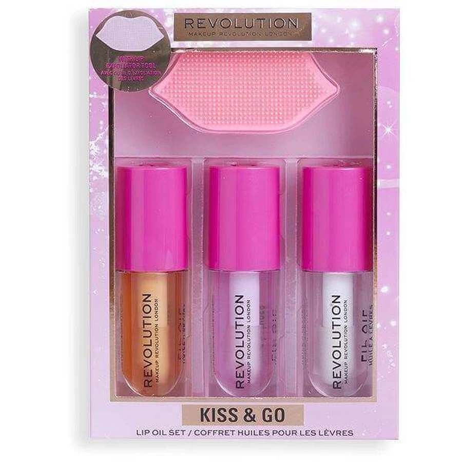 Подарунковий набір для губ Revolution, Kiss & Go Glaze Подарунковий набір для губ 1×1, подарунковий набір: ціни та характеристики