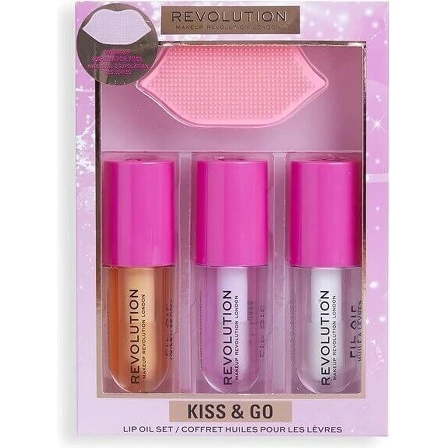 Подарунковий набір для губ Revolution, Kiss & Go Glaze Подарунковий набір для губ 1×1, подарунковий набір: ціни та характеристики