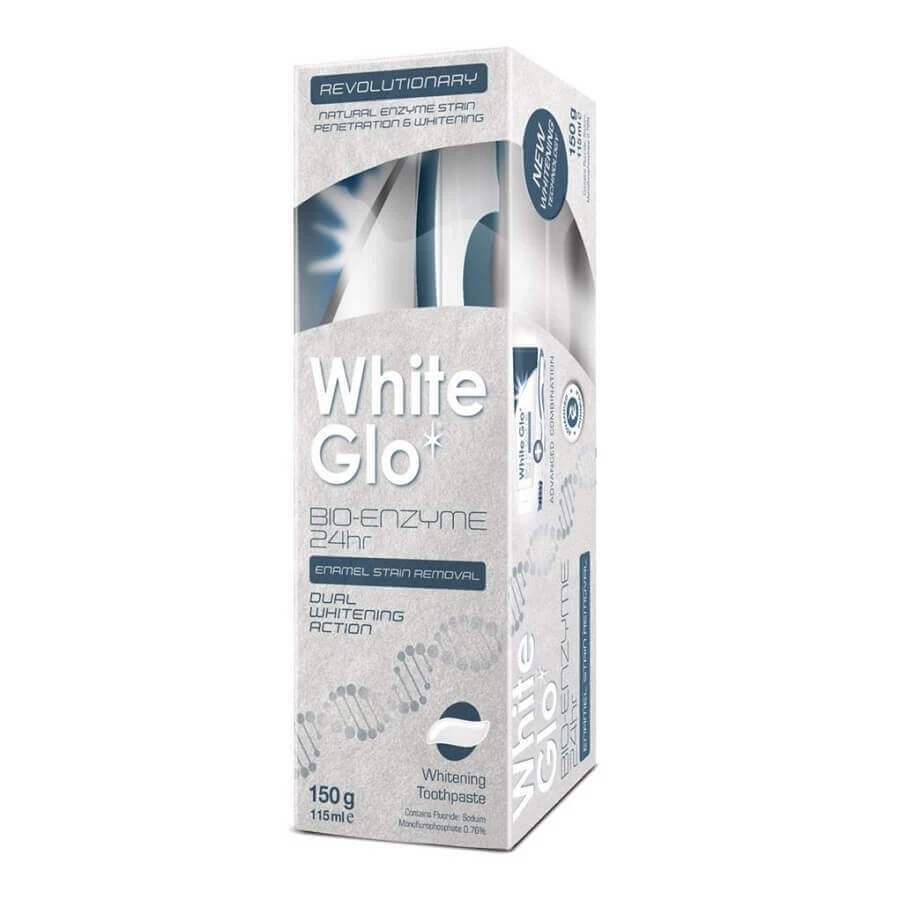 Відбілююча паста для зубів White Glo Bio-enzyme 24h, 150 мл, Barros Labortaories: ціни та характеристики