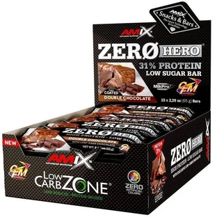 Amix Zero Hero 31% протеиновый батончик Двойной шоколад 15 х 65 г