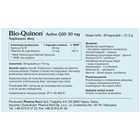 Pharma Nord Bio-Quinon Active Q10 Gold 30 мг, 30 капсул: цены и характеристики