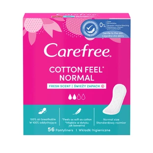 Безтурботні гігієнічні прокладки Cotton Feel Normal зі свіжим ароматом, 56 шт.