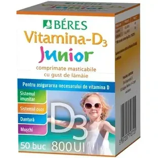 Витамин-D3 Junior 800 МЕ Beres, 50 жевательных таблеток