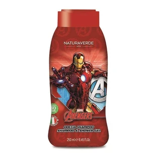 Шампунь і гель для душу Avengers Iron Man з чорнобривцями та ромашкою, 250 мл, Naturaverde