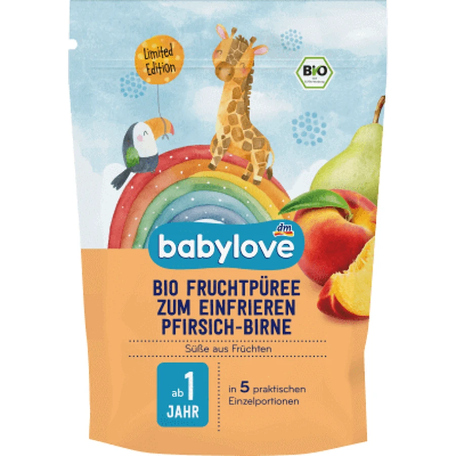 Babylove Фруктовое пюре с персиками и грушами 1 год+, 225 г: цены и характеристики
