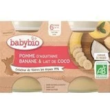 Фруктовый перекус Babybio яблоко, банан и кокосовое молоко 2 x 130 г