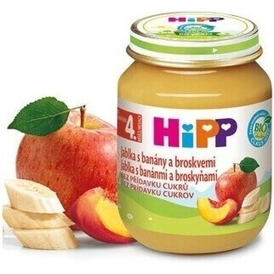 HiPP 100% Fruits Яблука, банани та персики 1×125 г, фруктовий снек для дітей: ціни та характеристики