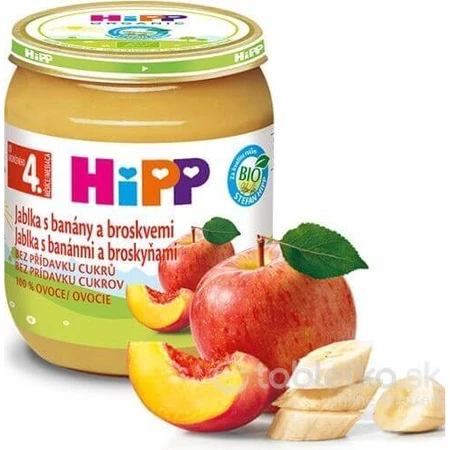 HiPP 100% Fruits Яблука, банани та персики 1×125 г, фруктовий снек для дітей: ціни та характеристики