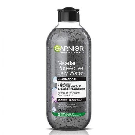 Міцелярна вода Skin Naturals з гелевою текстурою, збагачена саліциловою кислотою та активованим вугіллям, 400 мл, Garnier: ціни та характеристики