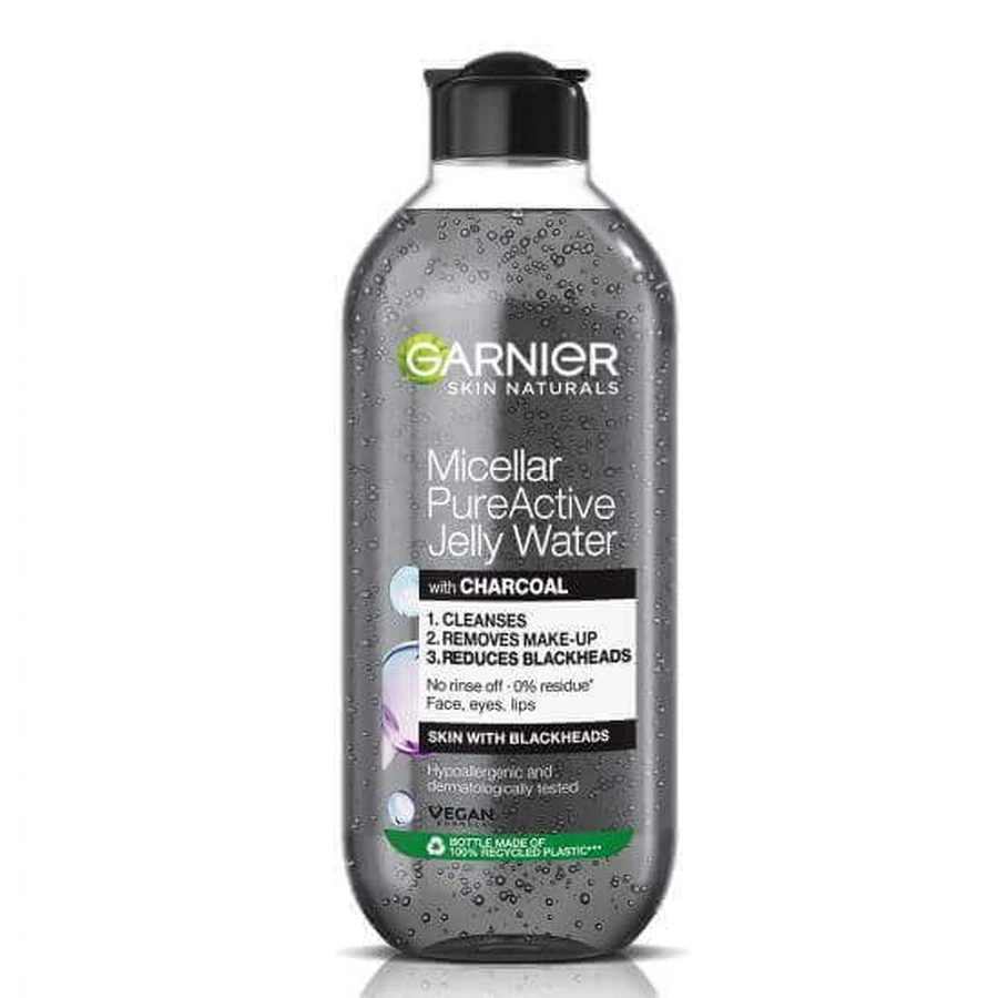 Міцелярна вода Skin Naturals з гелевою текстурою, збагачена саліциловою кислотою та активованим вугіллям, 400 мл, Garnier: ціни та характеристики