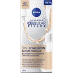 Nivea Гіалуроновий клітинний філлер 3в1, тональний крем-сироватка, натуральний колір, 30 мл: ціни та характеристики