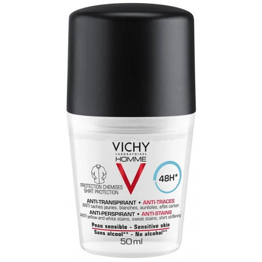 Vichy Homme Deo антиперспірант проти пігментних плям 48H для чутливої шкіри в рулоні 50 мл: ціни та характеристики