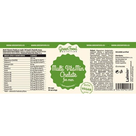 GreenFood Харчування GreenFood Multi VitaMin Хелат для чоловіків 90 капсул: ціни та характеристики
