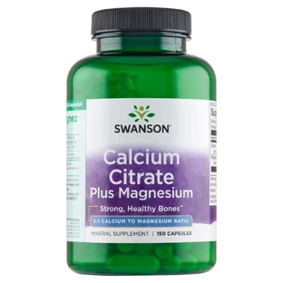 Swanson Calcium Citrate Plus Magnesium, кальцій та магній, 150 капсул
