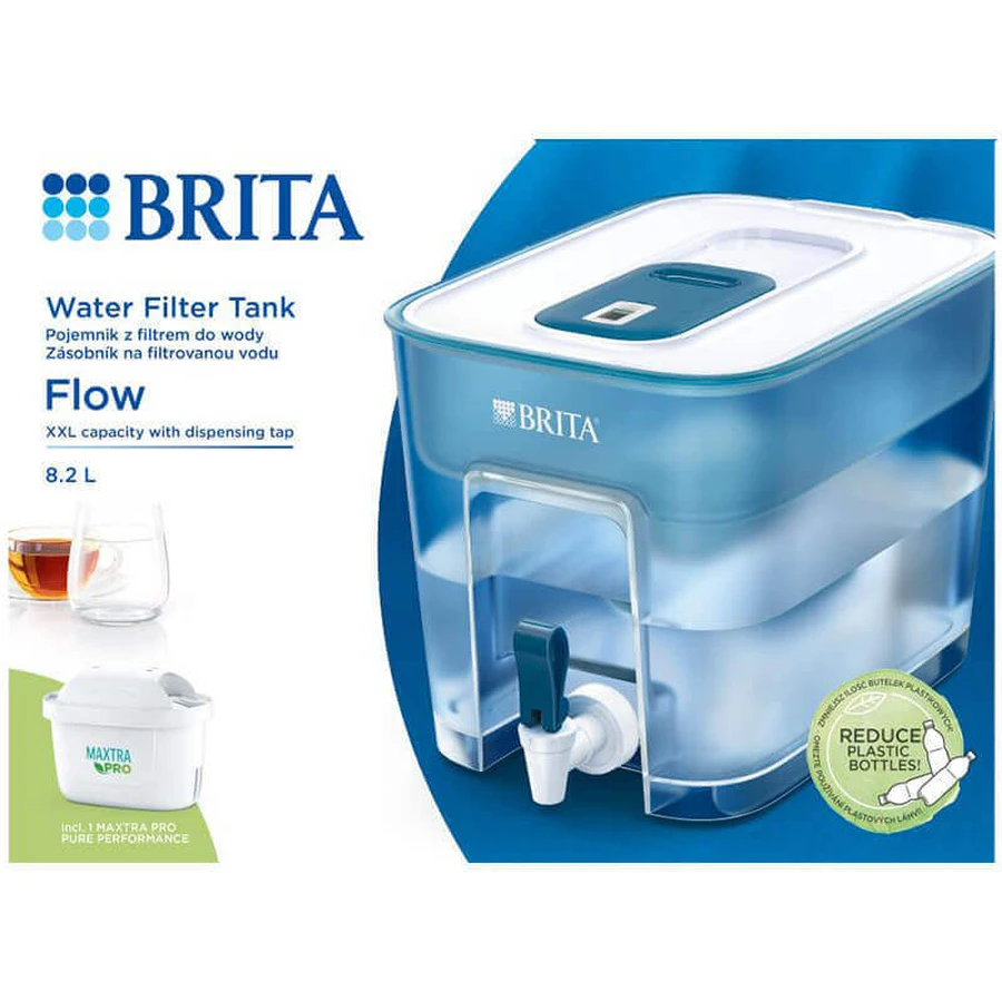 Brita Flow, фільтр-дозатор 8,2 л з краном для води, синій + фільтр Maxtra Pro Pure Performance, 1 шт.: ціни та характеристики
