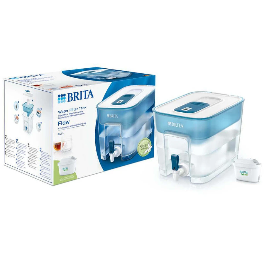 Brita Flow, фільтр-дозатор 8,2 л з краном для води, синій + фільтр Maxtra Pro Pure Performance, 1 шт.: ціни та характеристики