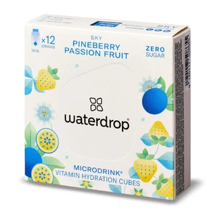 Концентрат-напиток Waterdrop Microdrink Sky, растворимые витаминные кубики со вкусом клубники, ананаса, маракуи и груши, 12 штук