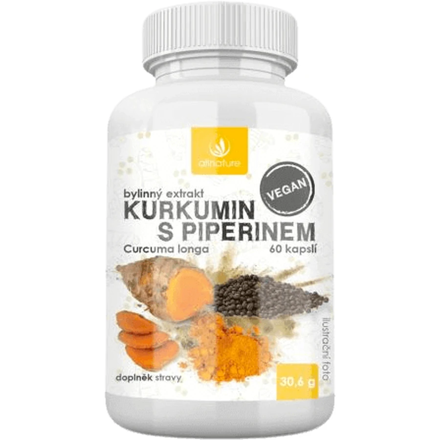 Allnature Куркумін з рослинним екстрактом піперину 60 капсул: ціни та характеристики