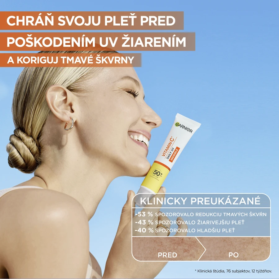Garnier Skin Naturals Vitamin C Day Brightening UV Fluid SPF 50+ invisible, 40 мл: цены и характеристики
