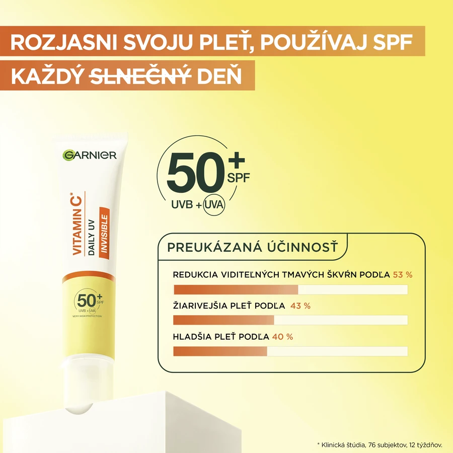 Garnier Skin Naturals Vitamin C Day Brightening UV Fluid SPF 50+ invisible, 40 мл: цены и характеристики