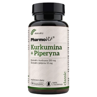 Куркумин + Пиперин PharmoVit Classic Curcumin+Piperine, 90 капсул
