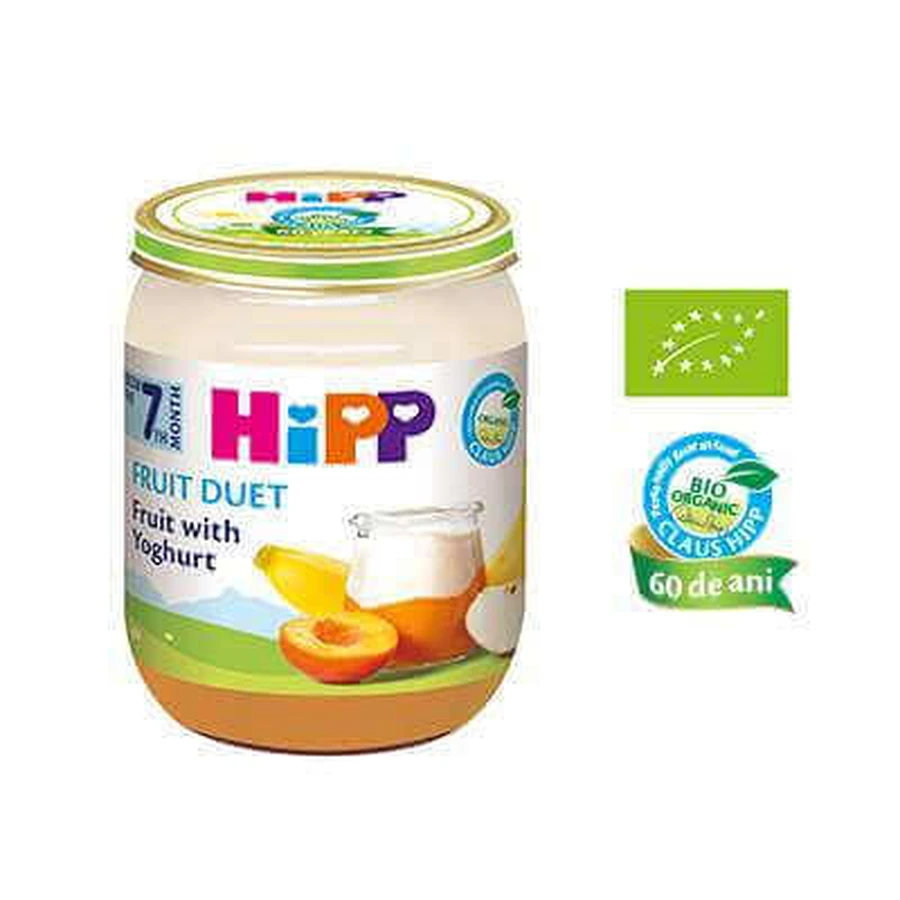 Йогурт Дуэт с фруктами, +7 месяцев, 160 г, Hipp: цены и характеристики