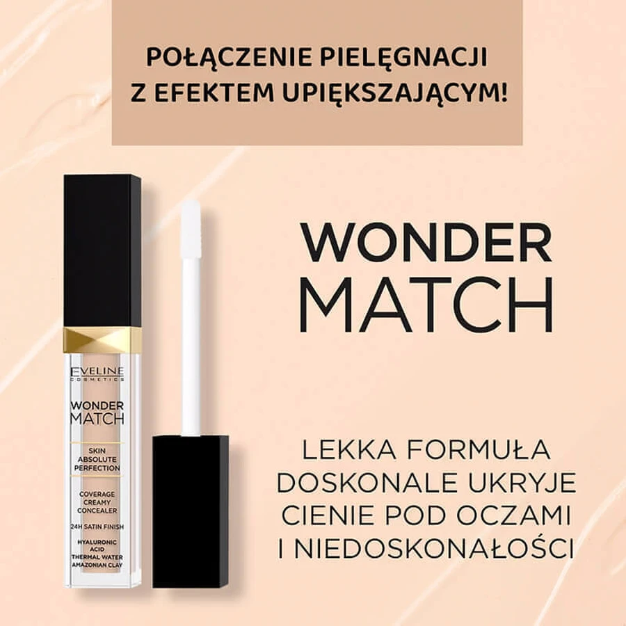 Eveline Cosmetics Wonder Match Concealer in Fluid 10 Light Vanilla, 7 мл: цены и характеристики
