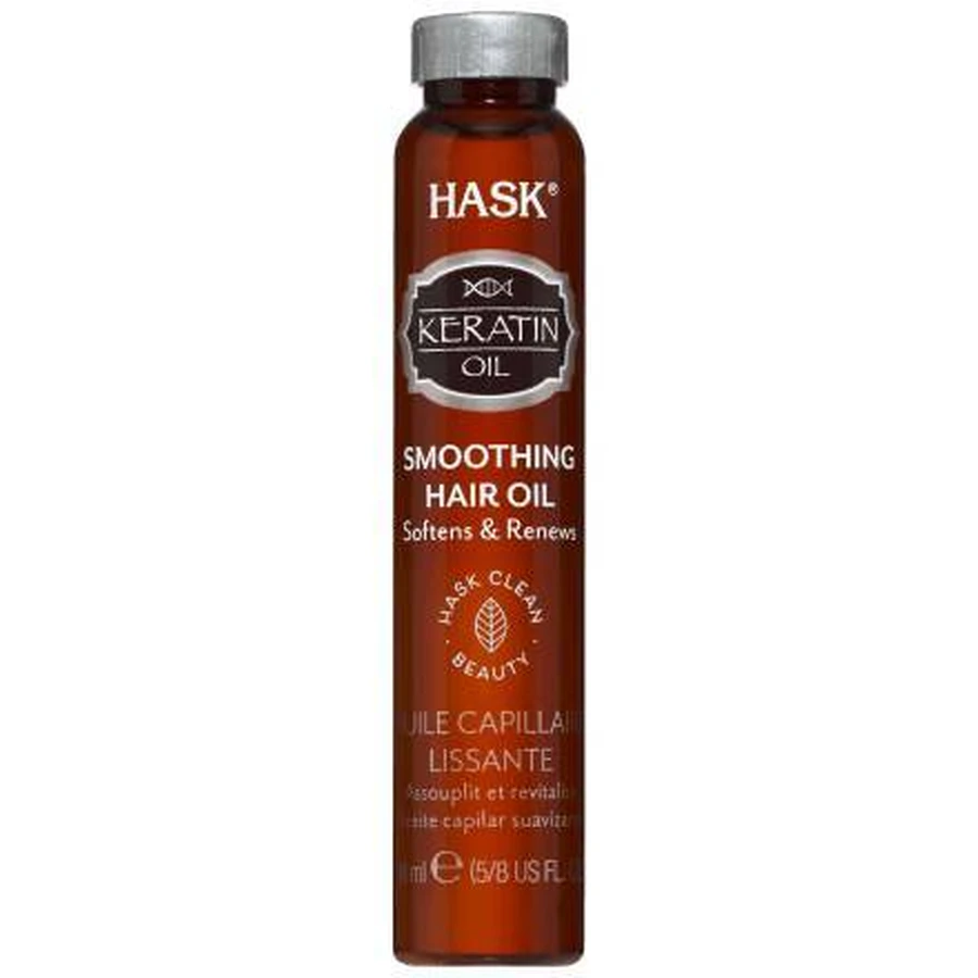 Розгладжуюча олія для волосся Hask Keratin, 18 мл: ціни та характеристики