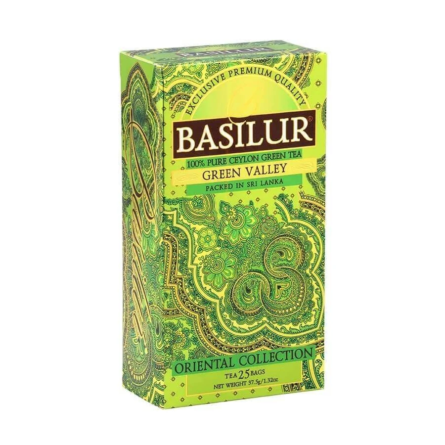 Зелений долинний чай, 25 пакетиків, Basilur: ціни та характеристики