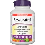WEBBER NATURALS Ресвератрол 200 мг 1×90 капсул, дієтична добавка: ціни та характеристики
