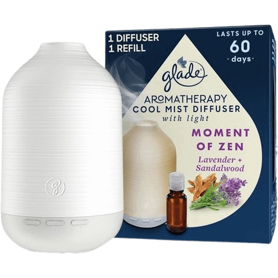 Дифузор Glade Aromatherapy і картридж Cool Mist Момент дзен: ціни та характеристики
