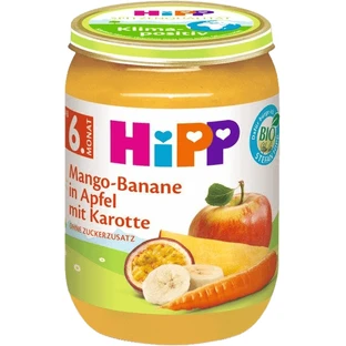 HiPP BIO Яблуко з бананом, манго та морквою з 6 місяців 190 г