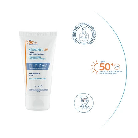 Ducray Keracnyl UV Флюид против несовершенств SPF 50+, 50 мл: цены и характеристики