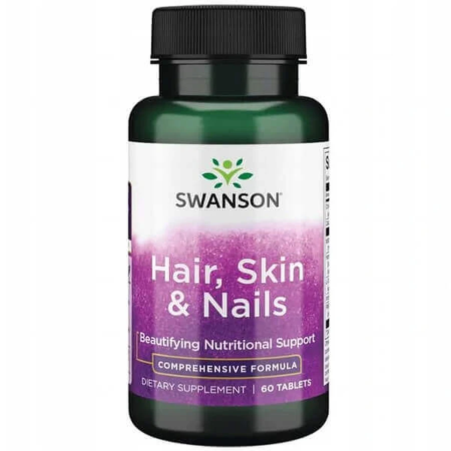 Swanson Hair, Skin & Nails, воск, кожа, ногти, 60 таблеток: цены и характеристики