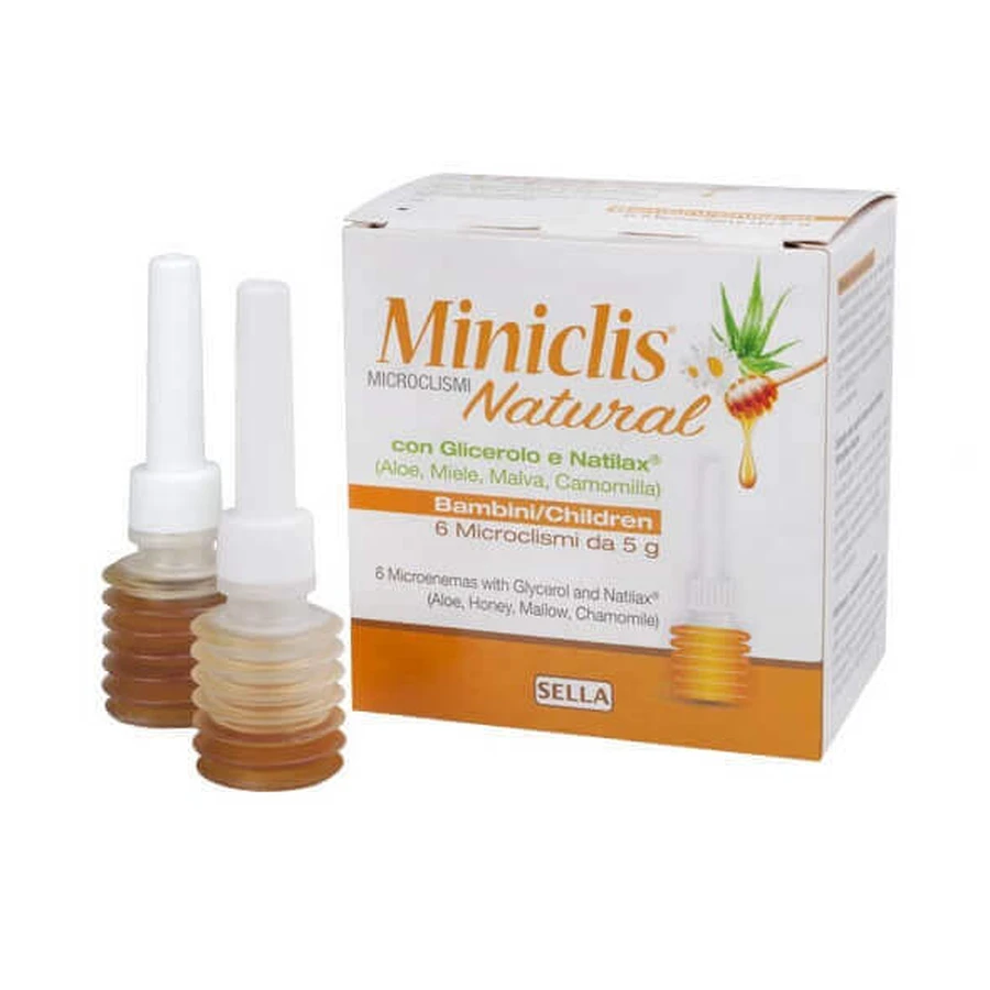 Мікроклізми Sella Farmaceutici Miniclis Microclismi Natural натуральні дитячі, 6 шт. по 5 г: ціни та характеристики