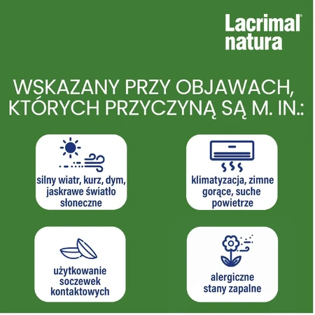 Глазные капли Lacrimal natura, успокаивающие, 10 мл: цены и характеристики