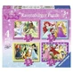Пазл Принцессы Диснея, + 4 года, 4 пазла, Ravensburger