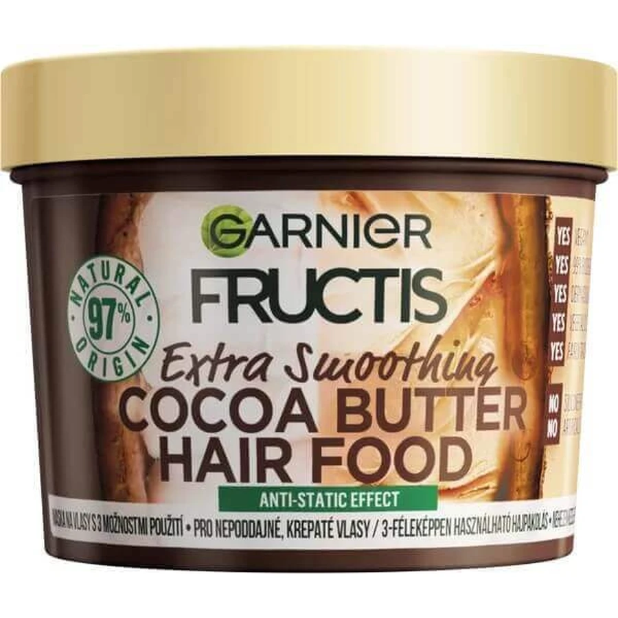Garnier Fructis Hair Food Какао-масло розгладжуюча маска для неслухняного, кучерявого волосся, 400 мл 1×400 мл, маска для волосся: ціни та характеристики