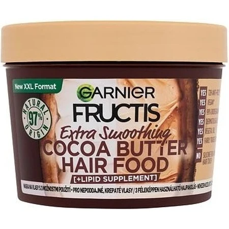 Garnier Fructis Hair Food Какао-масло розгладжуюча маска для неслухняного, кучерявого волосся, 400 мл 1×400 мл, маска для волосся: ціни та характеристики
