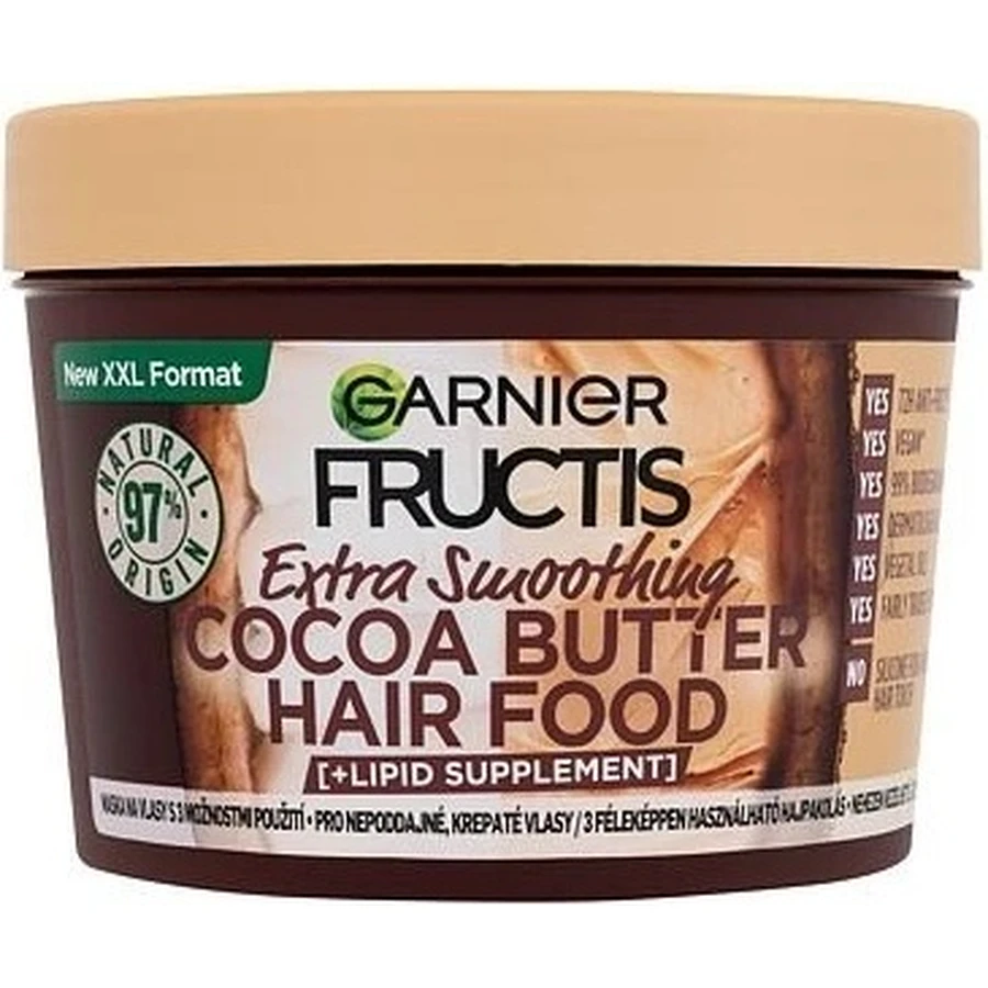 Garnier Fructis Hair Food Какао-масло розгладжуюча маска для неслухняного, кучерявого волосся, 400 мл 1×400 мл, маска для волосся: ціни та характеристики