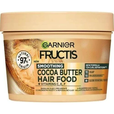 Garnier Fructis Hair Food Какао-масло розгладжуюча маска для неслухняного, кучерявого волосся, 400 мл 1×400 мл, маска для волосся: ціни та характеристики