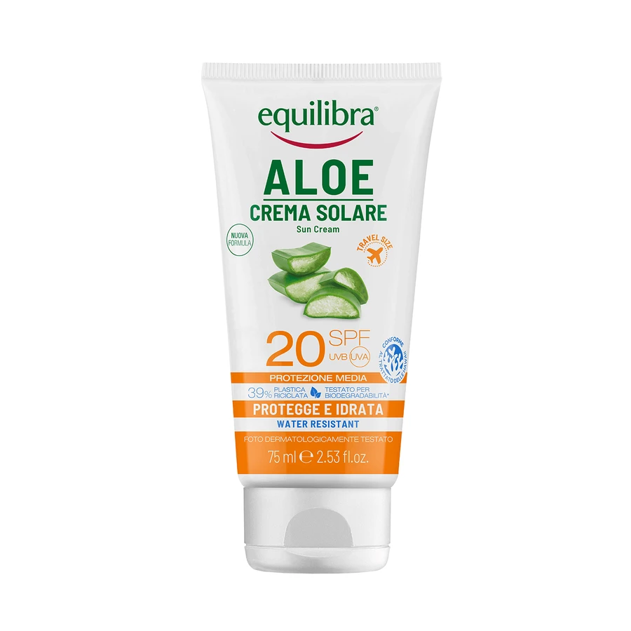 Сонцезахисний крем Equilibra Aloe Vera SPF 20 UVB/UVA, 75 мл: ціни та характеристики