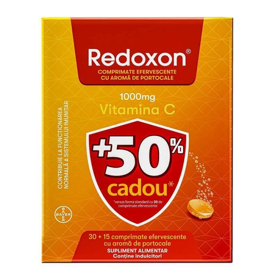 Редоксон с витамином С 1000 мг Bayer Redoxon cu vitamina C, апельсин, 30+15 шипучих таблеток: цены и характеристики