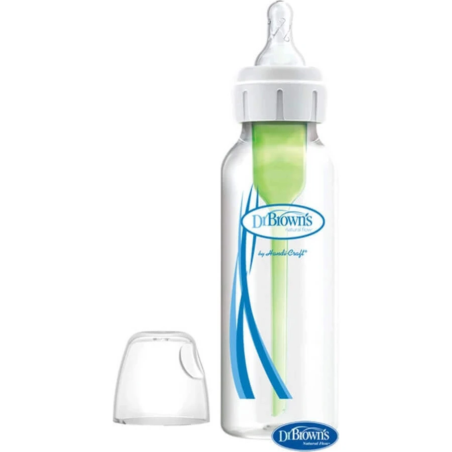 Dr.BROWN'S BABY BOTTLE OPTIONS+ 250 мл 1×1 шт, вузька, 0M+, антиколікова, пластик, біла: ціни та характеристики