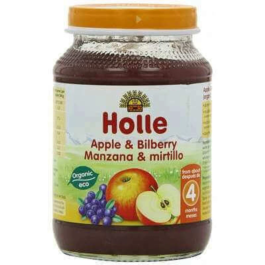 Еко яблучне пюре з чорницею, +4 місяці, 190 г, Holle Baby Food: ціни та характеристики