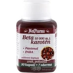 MedPharma БЕТАКАРОТЕН 10 000 м.д.+пантенол+ПАБА 1×37 капсул, дієтична добавка: ціни та характеристики