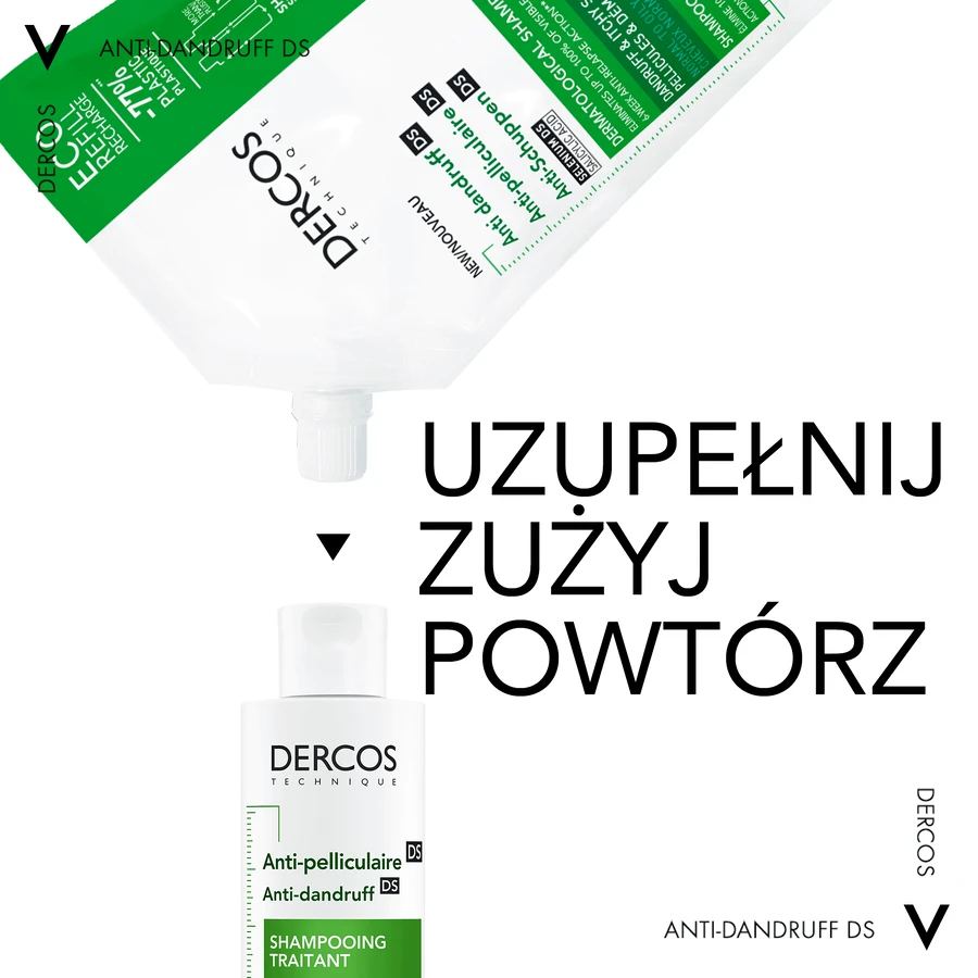 Vichy Dercos DS Шампунь проти лупи для нормального і жирного волосся, стік, 500 мл: ціни та характеристики